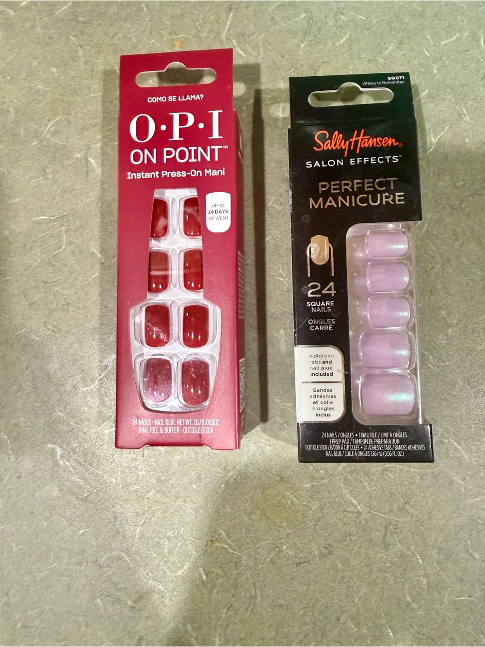 OPI On Point Instant Press-On Mani & Sally Hansen  - Red & purple